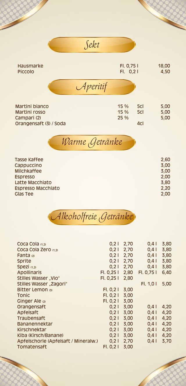 Restaurant Poseidon Inh. Frau Konstantina Koukioti - Speisekarte